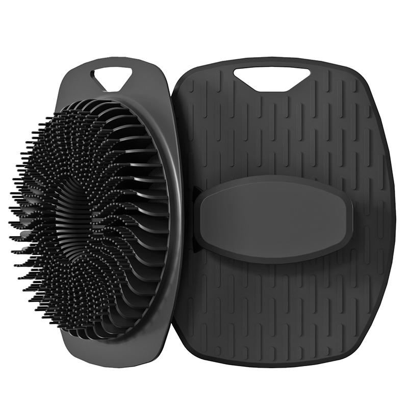 Silicone Body Scrubber Bath Wash Brush Exfoliating Body Brush Shower Face Scrubber Handle Wet & Dry Brushing for Man Women