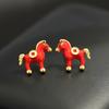 The new product is cute, dripping oil, and there will be money soon. Red pony stud earrings are simple and versatile. Birthday year zodiac earrings, s