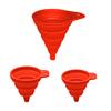 3Pcs Silicone Funnel Set Collapsible Kitchen Funnels Large Medium Small Funnels for Liquid Transfer Heat Resistant Bottling Kitchen Gadgets