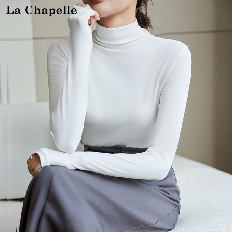 La Chapelle Women's Modal Mock Neck Slim Fit Long Sleeve T-Shirt