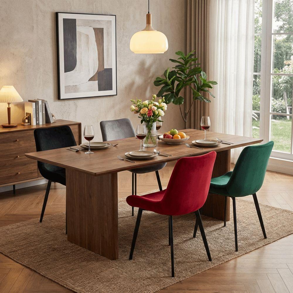 Velvet Dining Room Chair Covers Elastic Short Back Cover Protector Cover Chair Slipcovers Home Use