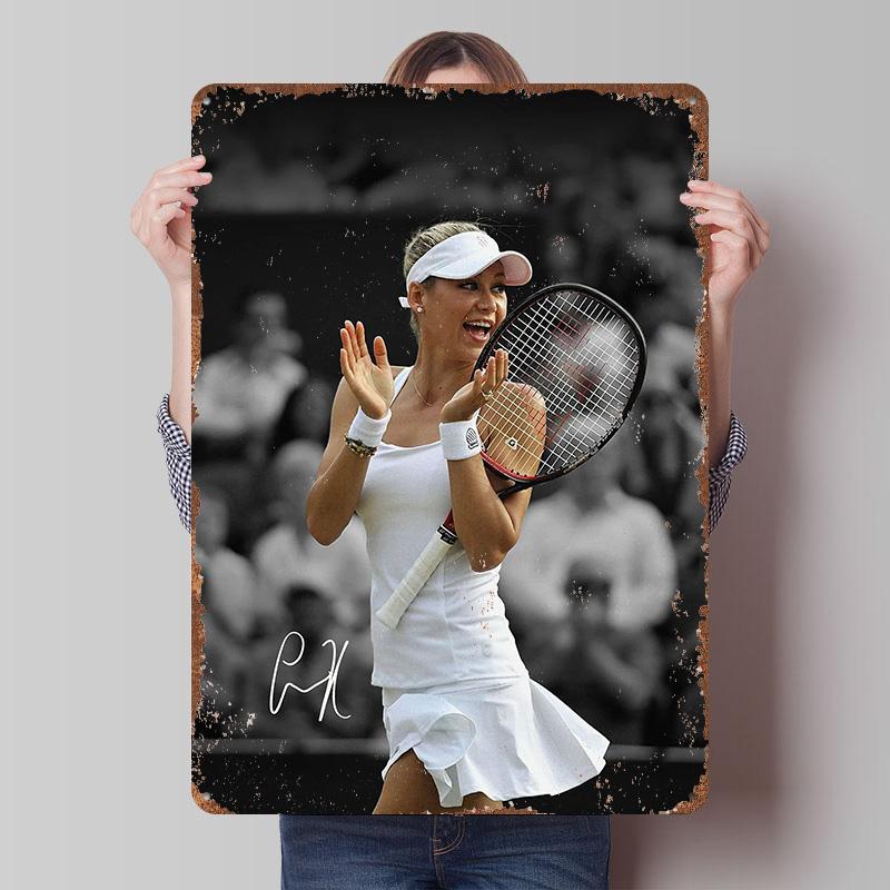 Anna Kournikova Printed Posters Customizable Wall Art Retro Vintage Metal Tin Signs for Home Room Mancave Decoration Gaming Cozy 20X30CM