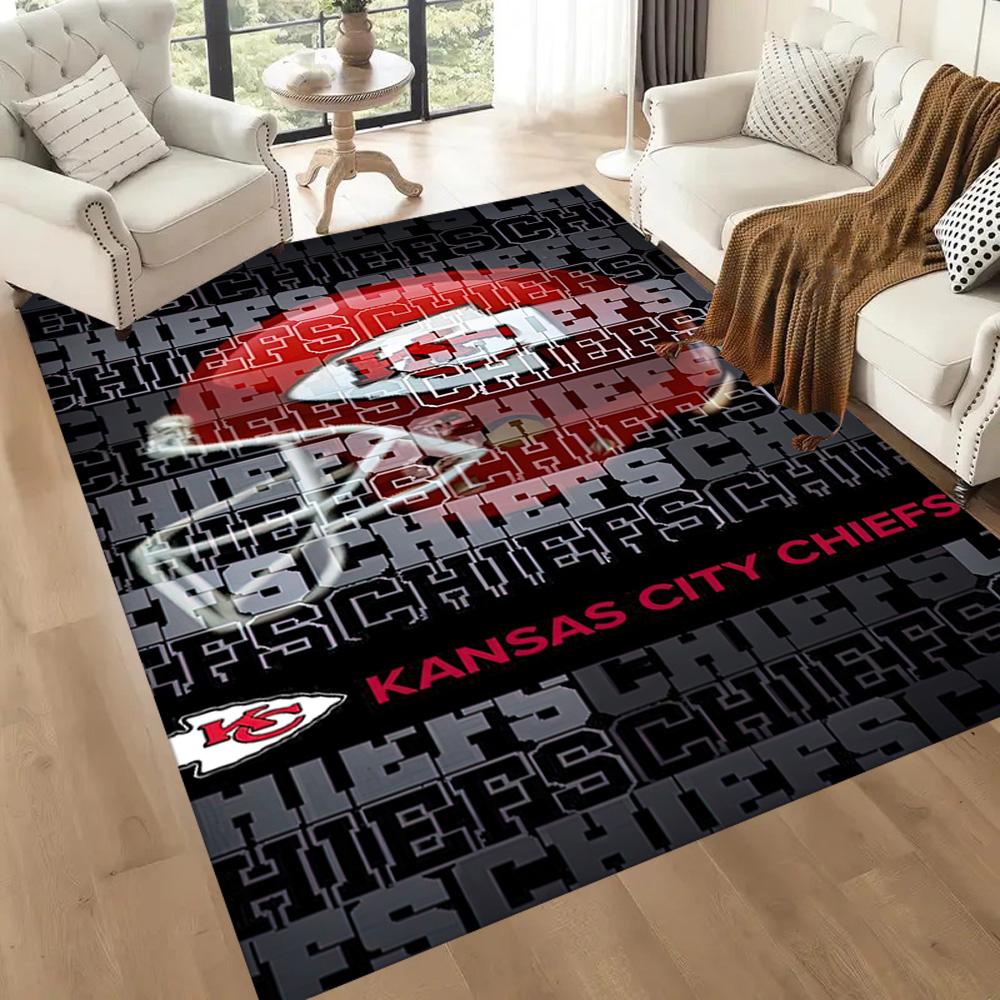 Kansas City Chiefs Square Rugs Are a Great Choice for Living Rooms, Bedrooms, Home Décor, and As Gifts.