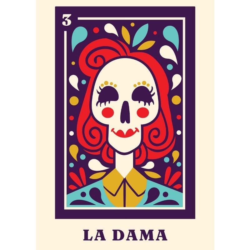 

Мексиканский скелет Мексика LA DAMA Скандинавский постер Настенное искусство Холст Живопись День мертвых Настенные картины для гостиной Домашний декор 21cm×30cm NoFrame