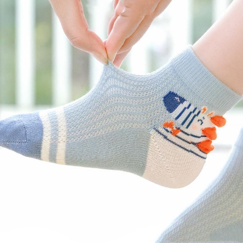 Children's Baby Socks Cotton Cute Print Fashion Boys Girls Comfortable Thin Breathable Cartoon Mesh Socks Summer
