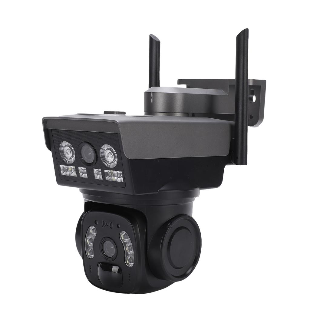 Solar Outdoor Camera Water Proof Motion Detection Low Power Consumption Double Lens 360 Degrees  View 4G Wireless