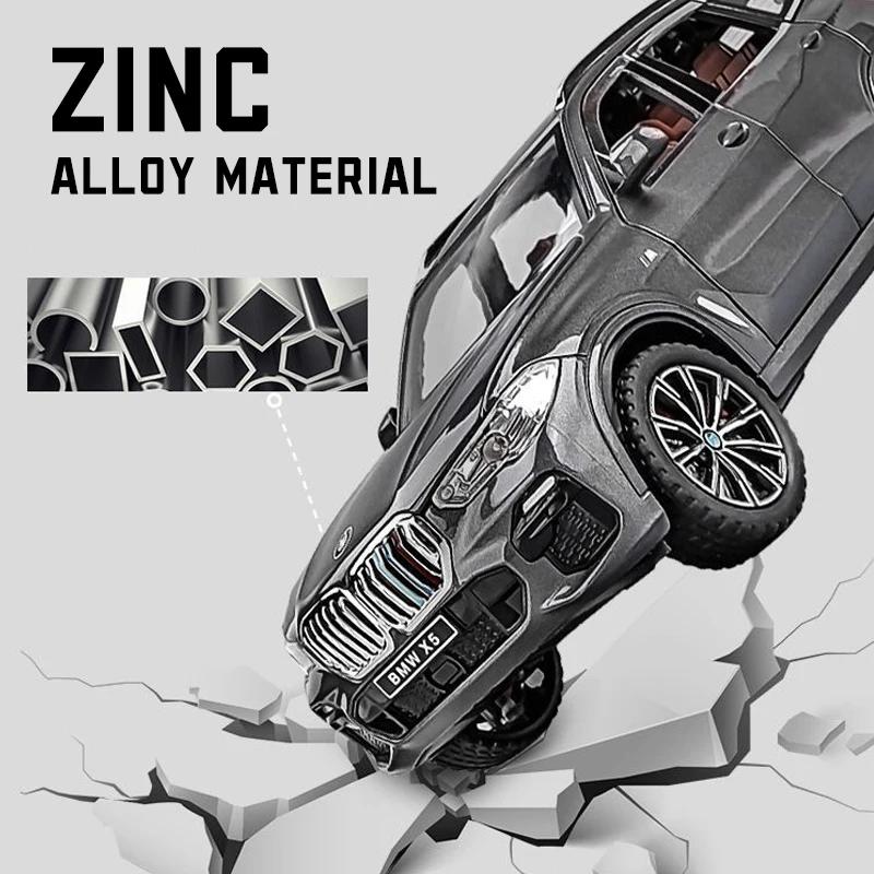 1/24 BMW X5 Alloy Car Model Diecast Car Sound Light Car Lovers Collection Kids Birthday Gift Metal Boys Toys Fashionable Ornaments