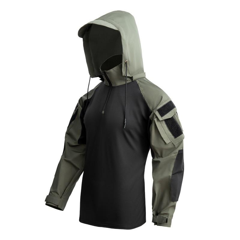 Leichtes Langarm-Taktikhemd für Herren, Atmungsaktiv, Strapazierfähig, Camouflage, Trainings-Top für Outdoor-Aktivitäten