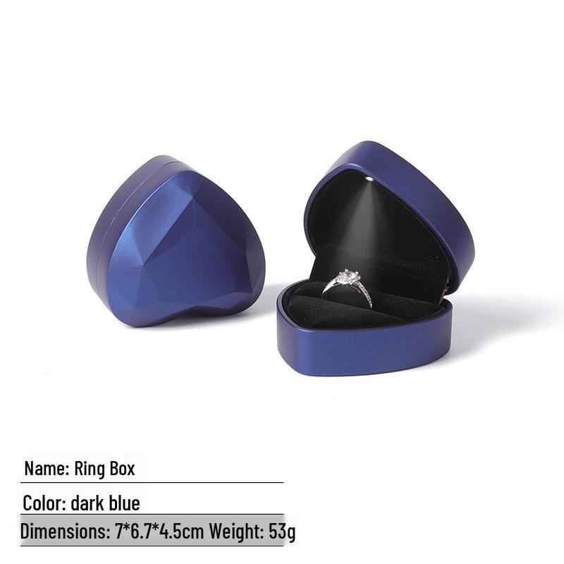 Hartvormige LED Ring & Ketting Doos met Licht - Sieraden Cadeau Verpakking