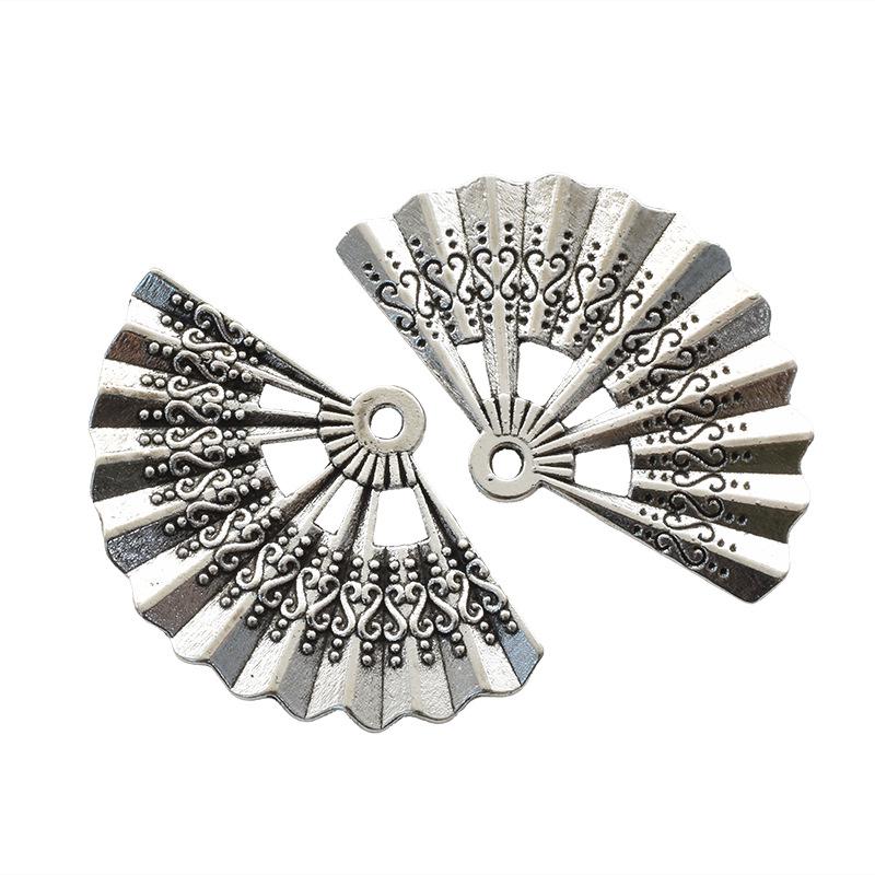 DIY Retro Alloy Fan Pendant for Necklace or Bracelet - Hot Sale, 33*21mm