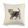 Cartoon Cat Pattern Series Super Soft Cotton and Linen Material Pillow Cover for Home Sofa Decoration Pillow Cover