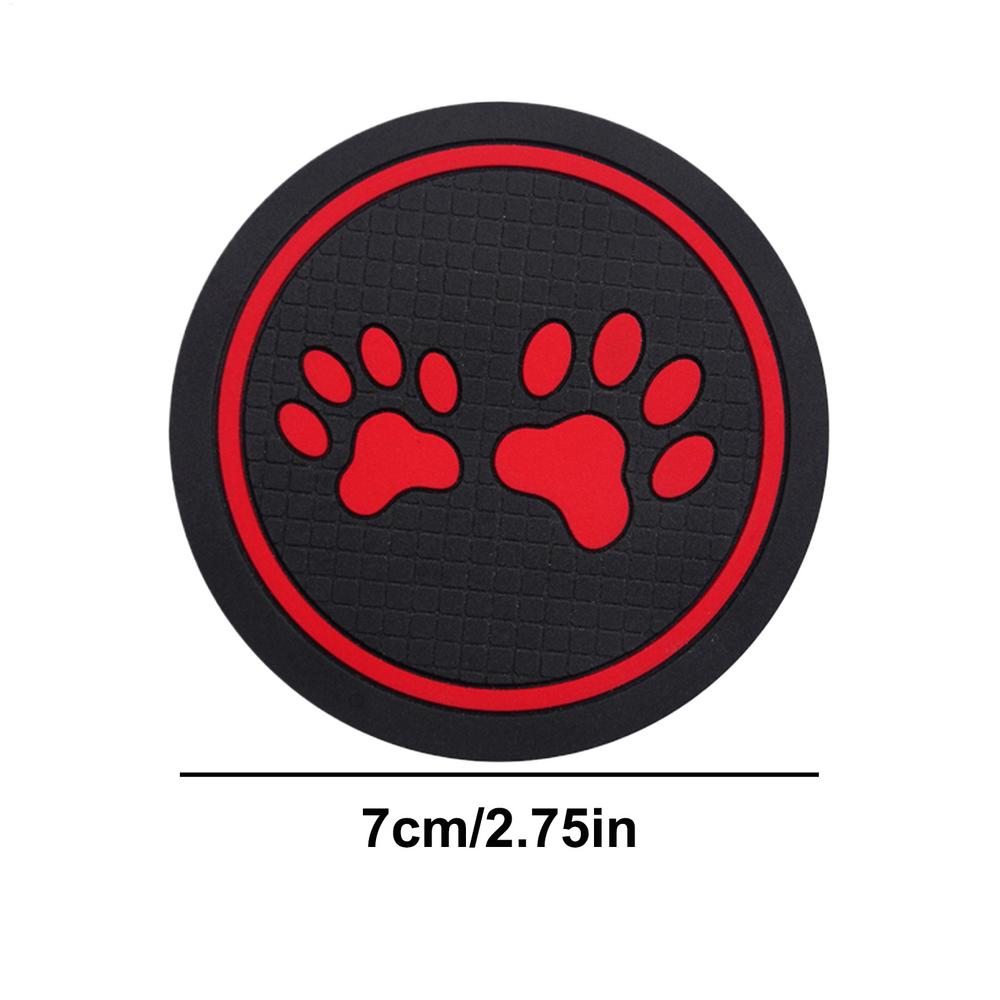 2PCS Car Cup Holder Mat PVC Water Coaster Decoration anti-skid mat Car Interior Decor Footprint Cobweb Sun water cup mat