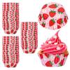 300PCS Pink Strawberry Cupcake Liners Summer Fruit Theme Standard Birthday Cupcake Liners Paper Cups Strawberry Cup Baby Shower