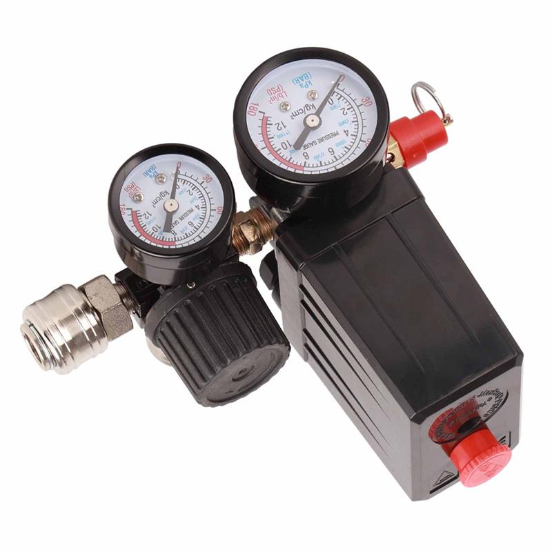 A95I-Pressure Control Switch Regulator Valve 90-120PSI 1/4In 4 Holes Controller Air Compressor Valve Air Compressor