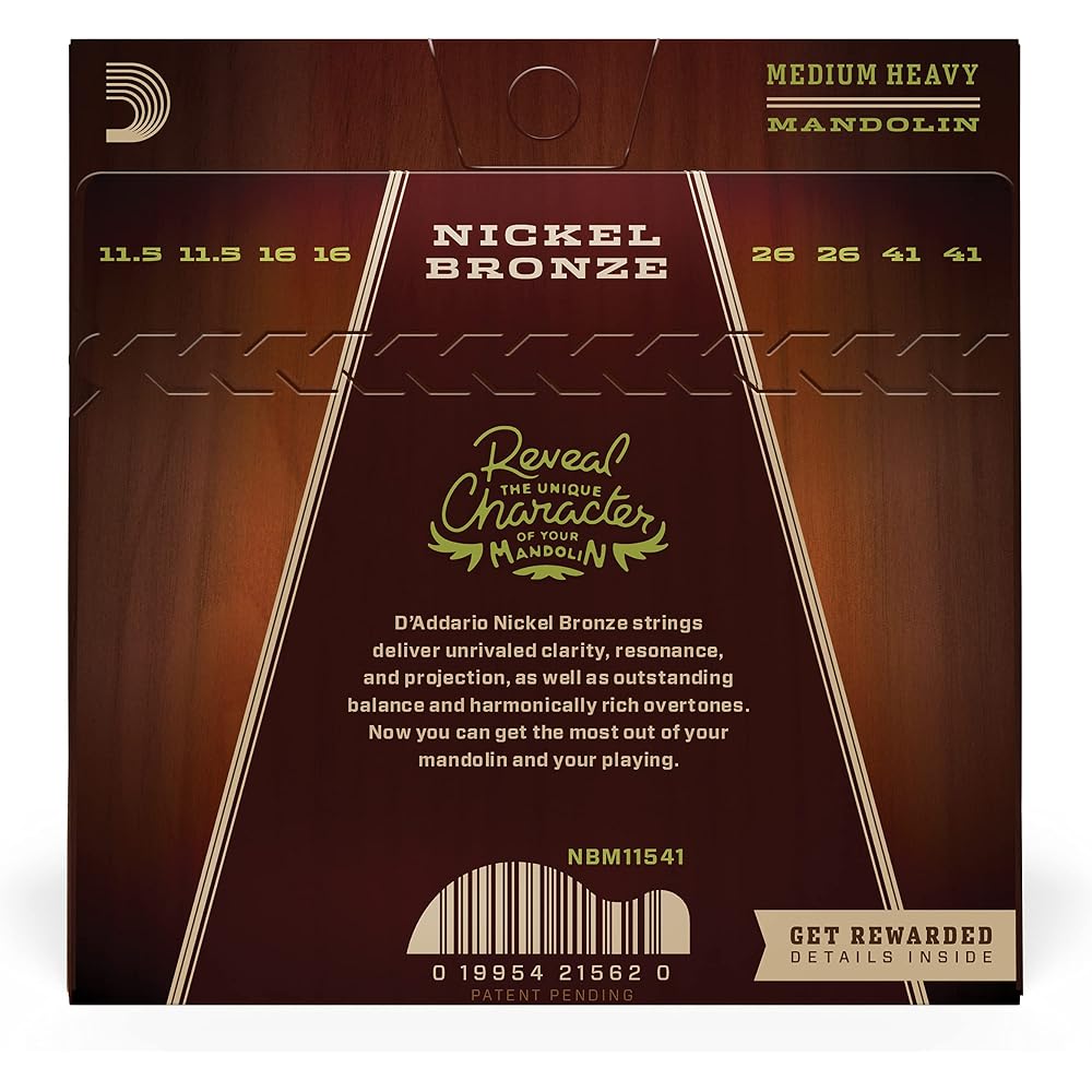 D'Addario Daddario Mandolin String Nickel Bronze Medium Heavy .0115-.041 NBM11541 [Domestic Genuine]