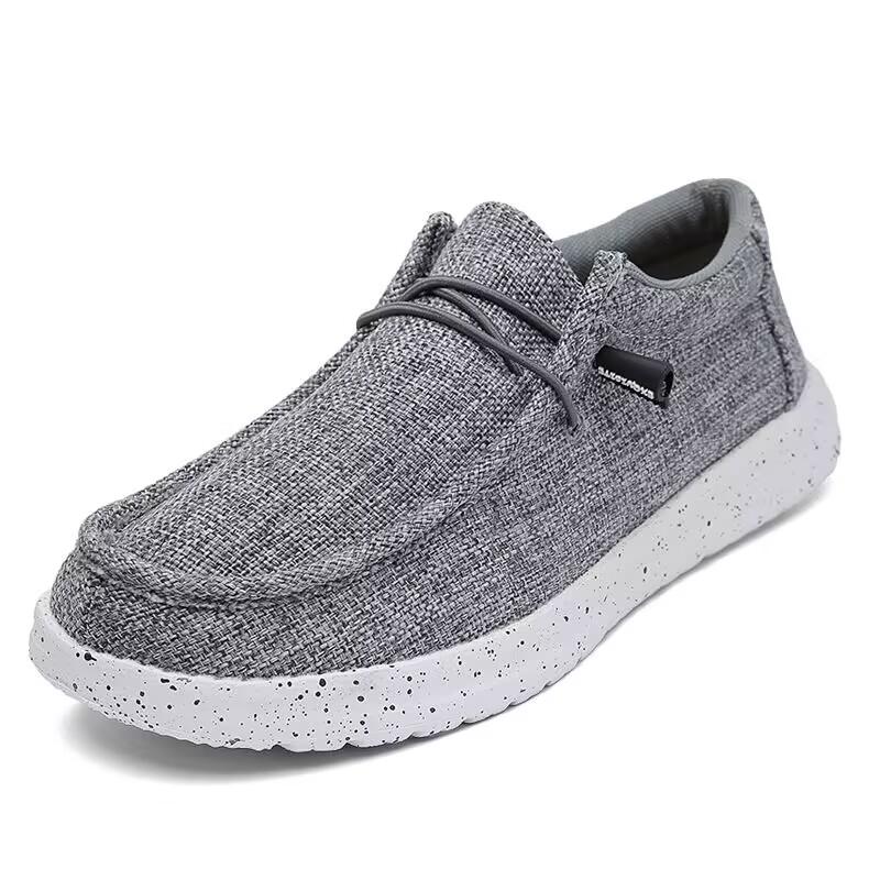 New Men's Canvas Shoes Breathable Casual Shoes Luxury Brand Men Loafers Lightweight Boat Shoes Outdoor Vulcanize Shoes Sneakers