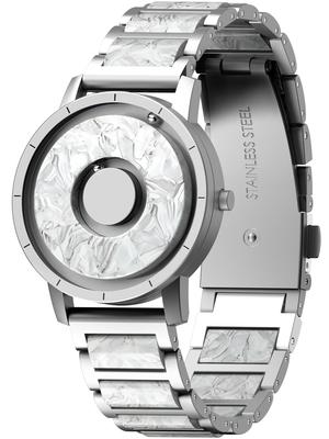 EUTOUR Magnetic Watch with Camouflage and Casual Quartz Magnetic Ball 3 ATM Water 36mm and Silver Resin Strap Women's Dial, Stylish, Elegant, Simple,