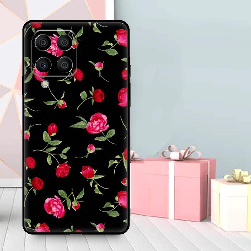 Beautiful Garden Red Roses Flowers Case For Samsung Galaxy M56 M52 M32 M53 M16 M11 M21 M31 M35 M12 M13 M14 M15 M36 M55 M34 M54