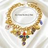 Vintage Personality Flower Love Cross Pendant Necklace Pearl Coral Thick Chain Collarbone Chain Female