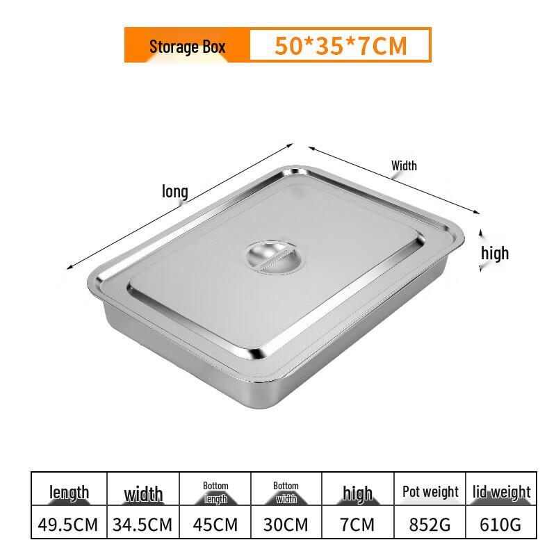 Huihuang Stainless Steel Refrigerator Storage Box with Lid