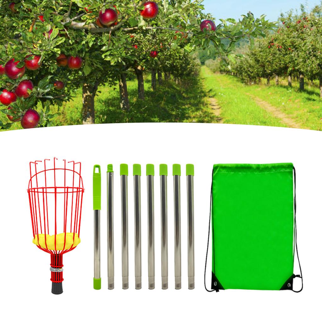 Fruit Pick Basket Telescoping Pole Tool Fruit Picking Equipment for Garden