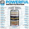 20 Stages Shower Water Filter Kitchen Faucet Filtration Remove Chlorine Heavy Metals Filtered Showers Head Soften for Hard Water