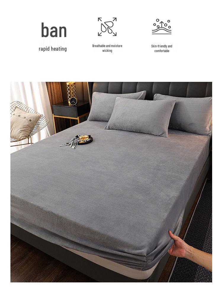 Winter Velvet Fitted Baby Sheet Set - Thick, Flocked, Non-slip, Warm Milk Velvet Sheet & Pillowcase Cover