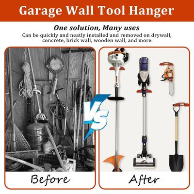 Weedeater Rack Utility Hooks For Garage Tool Organizers And Storage Wall Mounted Organization Holder Rack For Utility Closets