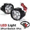 2Pcs LED Motorcycle Super Bright Light Waterproof Headlight With Switch Universal Scooter Fog Spotlight 6500K White Motorcycle DRL Lamp