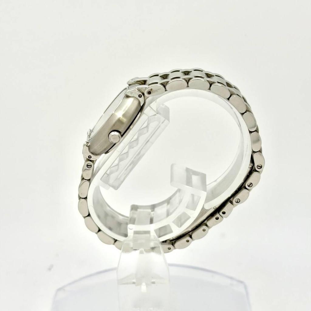 Used [New Battery] BURBERRY 11000L Ladies Watch Silver Date 19486