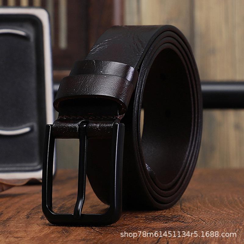 Genuine Leather Men'S And Women'S Same Style Without Interlayer Pure Cowhide Belt Design Sense Belt Body Embossing Fashionable Versatile Needle Belt