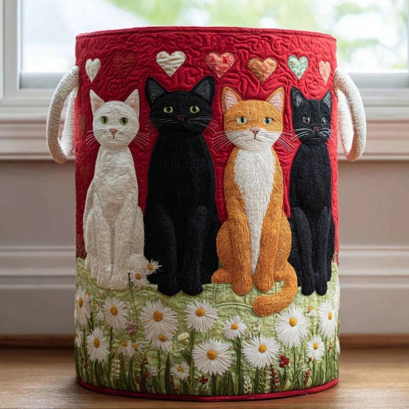 Laundry Basket With Carry Handles, Quilted Polyester Hamper for Clothes, Towels and Everyday Household Storage Needs