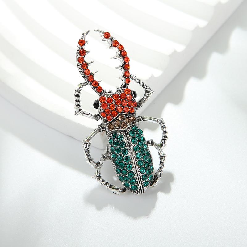 Fashion Rhinestone Retro Beetles Brooches For Women Clothing Coat Jewelry Accessries Gifts