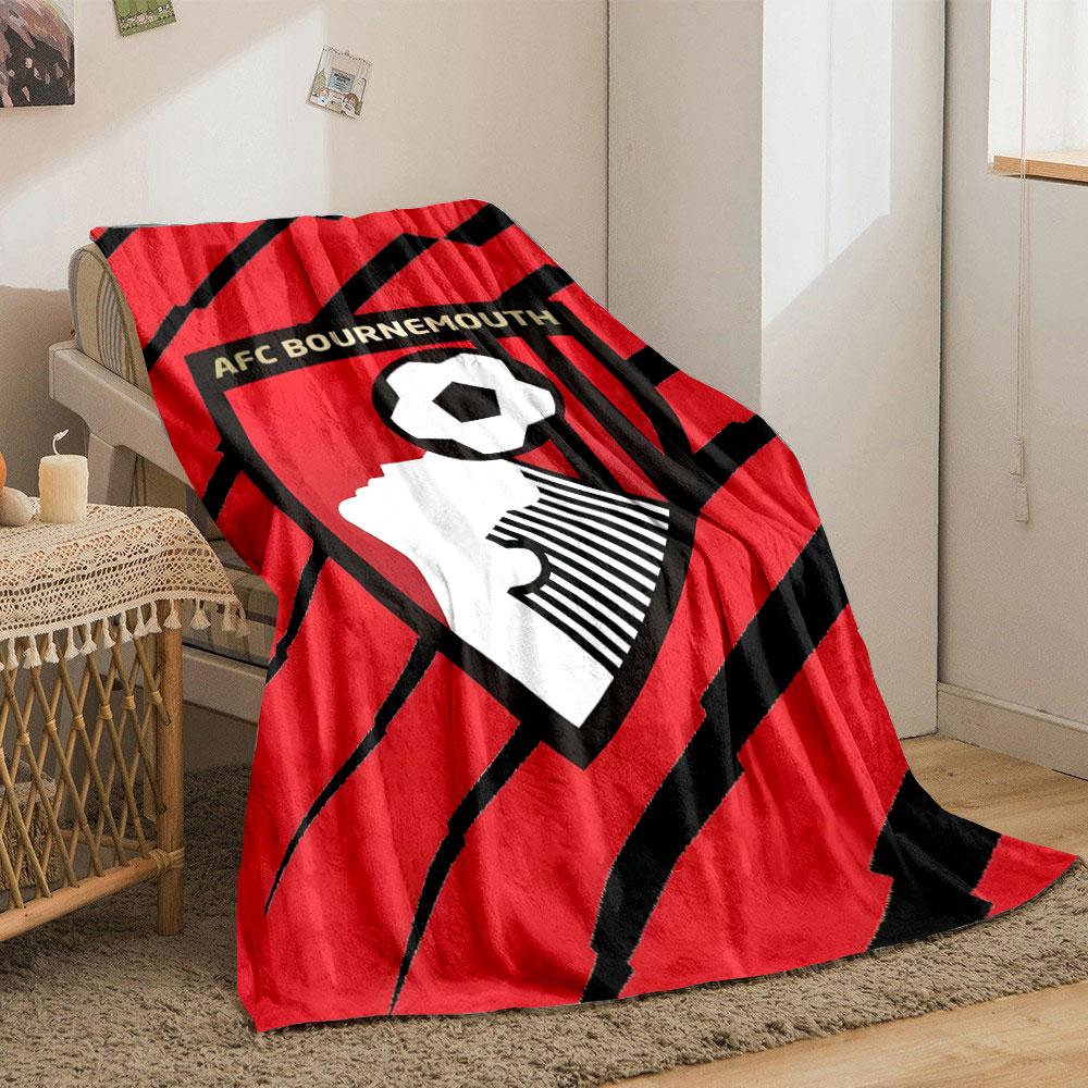 AFC Bournemouth Logo Blanket Design Print Blanket Soft and Cozy Perfect for the Living Room Bed Sofa or a Nap,gift