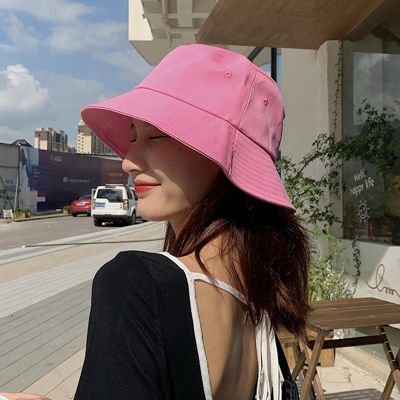 Trendy Black Fisherman Hat for Women, Summer Korean Style Casual Versatile Japanese Sun Protection Sun Hat, Men's Bucket Hat