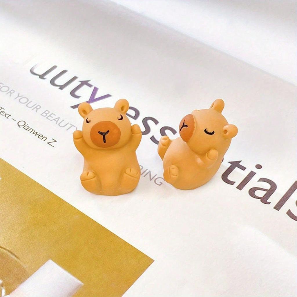 10/20/30Pcs Capybara Figurines Mini Capybara Tiny Resin Capybara Capybara Gifts Little Capybara Miniature Animal Craft Decor ,Random Color
