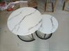 White Nesting Coffee Table 2-Piece Set, 60cm Metal Frame Round Coffee Table, Suitable for Living Room, Bedroom, Balconies, Patios, Offices, Small Room