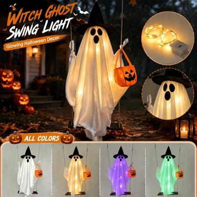 Halloween Witch Swinging Hanging Light for Indoor Outdoor Decorations