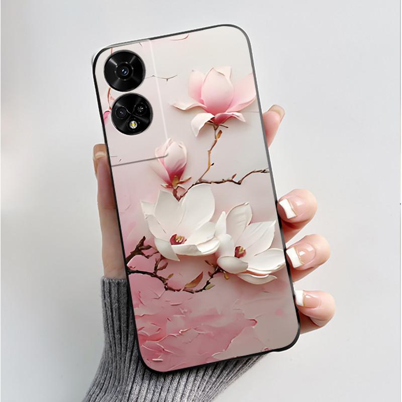 Printing Pattern Case For TCL 50 5G/TCL 50 XE Nxtpaper 5G/TCL 50XE 5G Soft Silicone Black Shell Cover Cute Flower Cartoon Casing