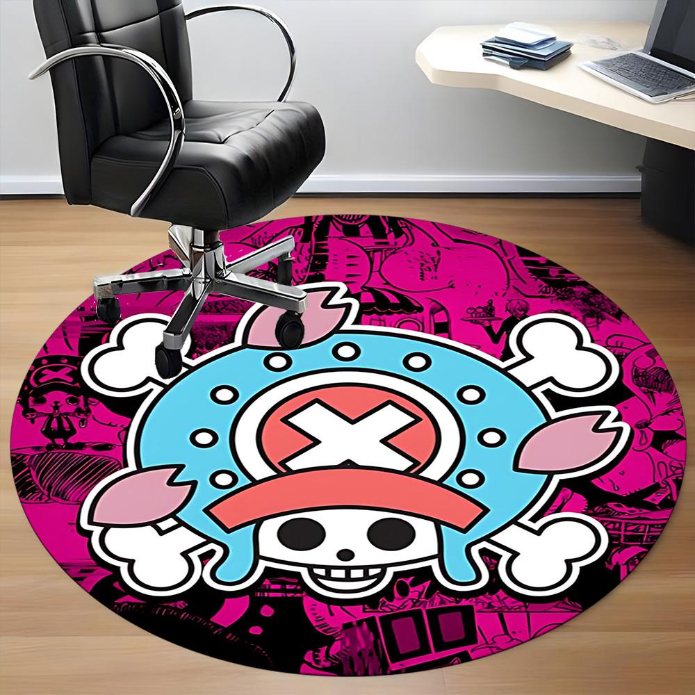 1pc One Piece Pirate Flag Skull Office Round Area Rug, Under Office Chairs Bedroom Living Room Home Decor  A1022132