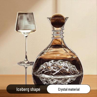 Elegante Decanter per Vino Rosso in Cristallo Senza Piombo Iceberg e Set Dispenser Rapido