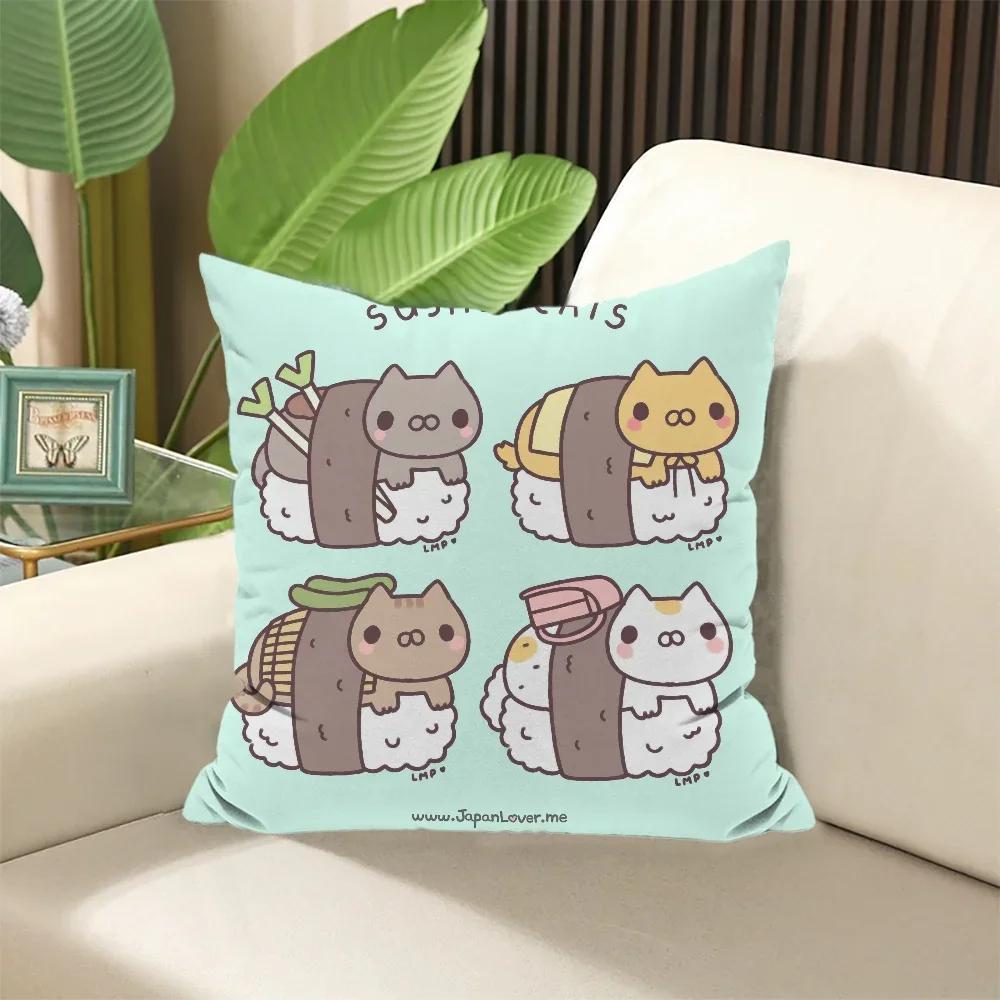 Kawaii Cat Decorative Pillows Anime Pillow Cover Sofa Cushions Cushion Covers Pillowcase x Body Fall Decor Bed Throw