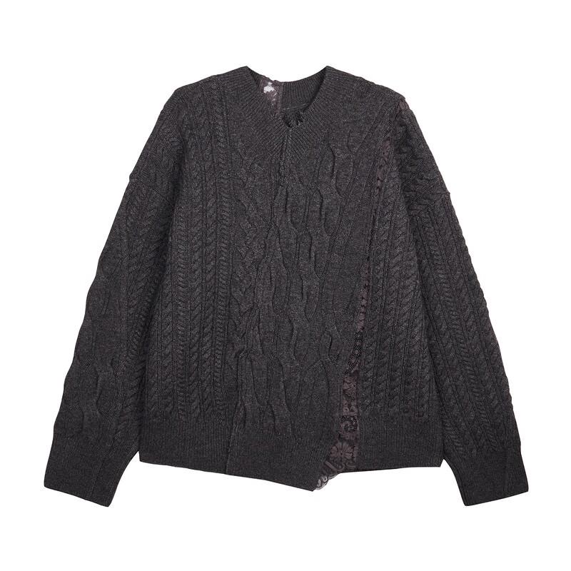 LESS 2023 Autumn V-Neck Cashmere Blend Pullover Sweater