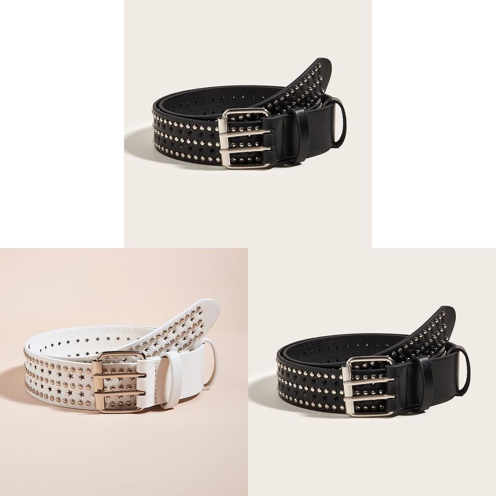Punk Style Rivet Star Hollow Personality Belt Decoration Alloy Pin Buckle Waist Belt European And American Style Fashion Belt In Stock