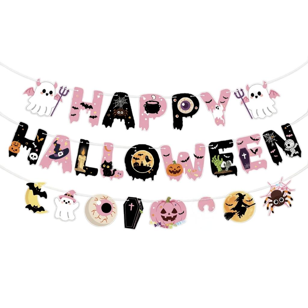 Halloween Hanging Swirl Decorations Set with Pumpkin Ghost Witch Cat Cauldron and Haunted House Party Hanging Swirls for Indoor Outdoor