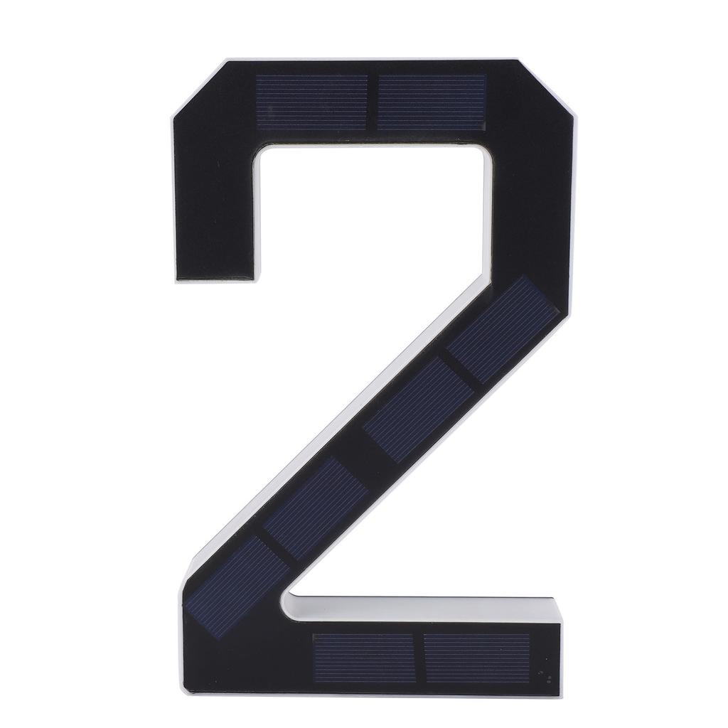 9 Inch Solar LED House Number Water Proof Auto Sensing Outside Address Sign Light Modern Style Black Number 2