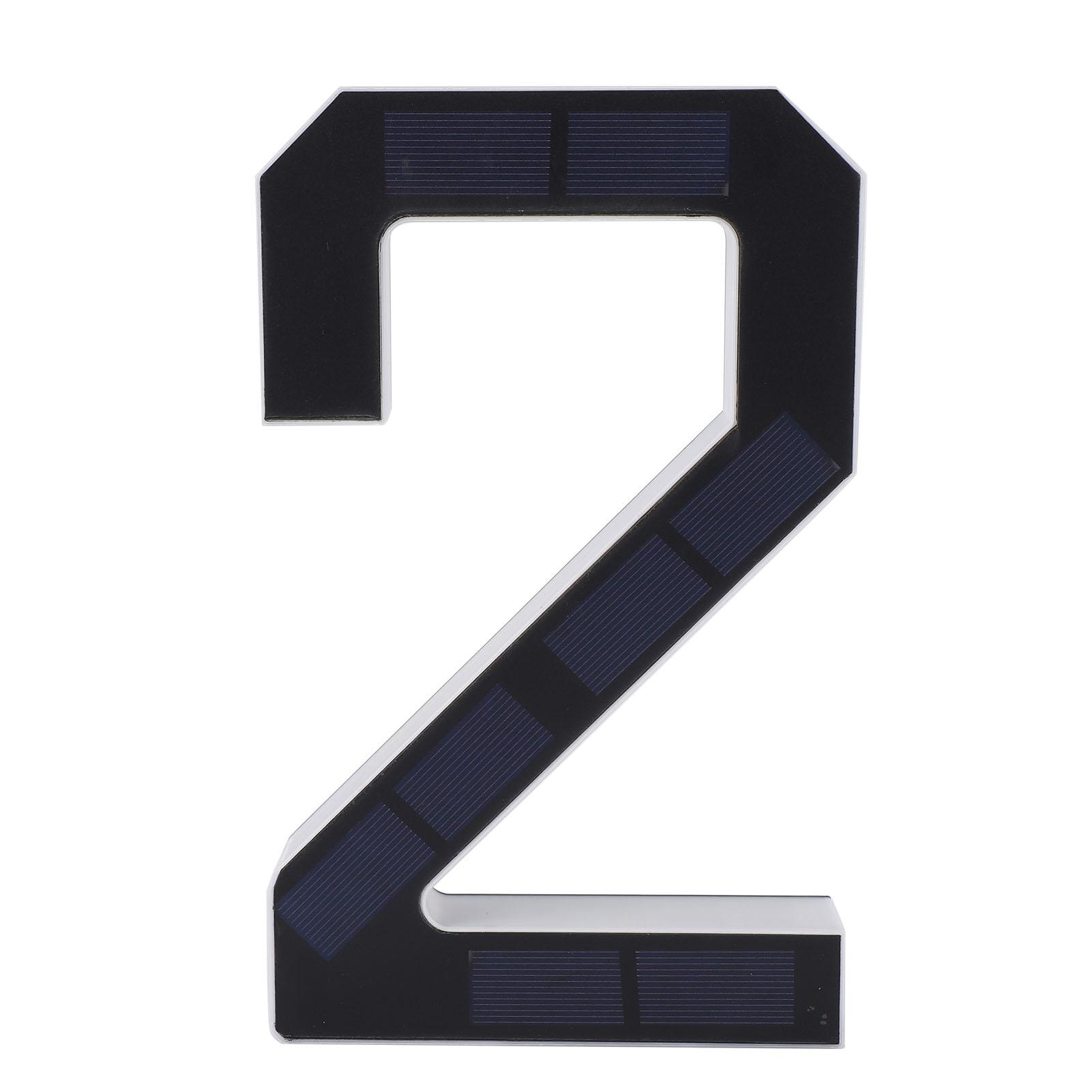 

9 Inch Solar LED House Number Water Proof Auto Sensing Outside Address Sign Light Modern Style Black Number 2