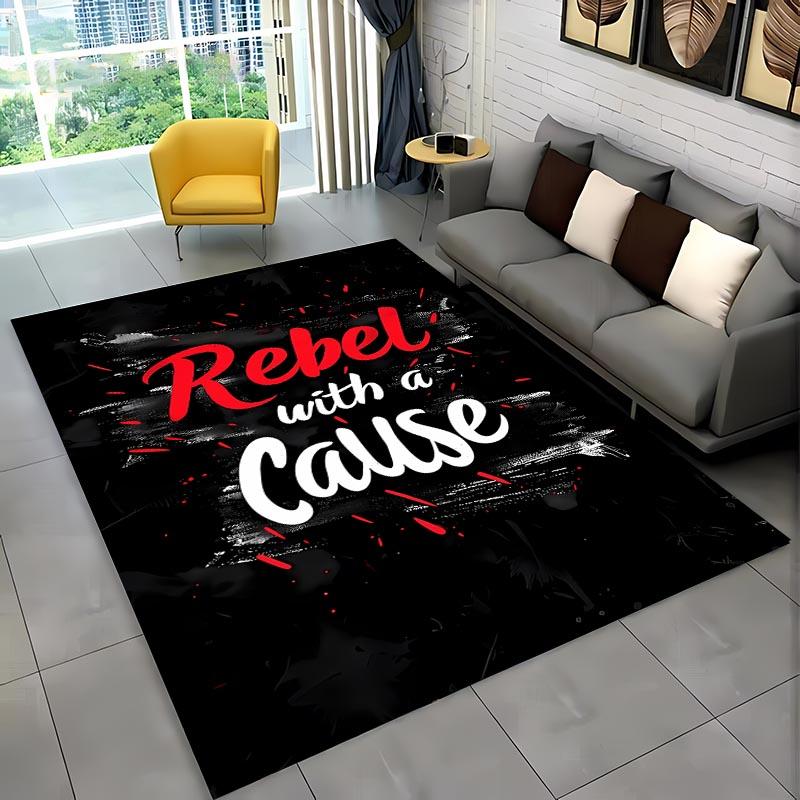 Einige lustige Wörter Schwarz Weiß Farbe Teppich, Wohnzimmer und Schlafzimmer Haushaltsartikel Sofamatten, Fußmatte Boden Anti-Rutsch Teppich, Geschenk