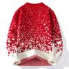 2026 Herbst Winter Herren Weihnachten Schneeflocke Pullover Herren Neujahrs Rot Pullover Herren Dick Fauler Pullover Männlich Locker Schwarz Pullover