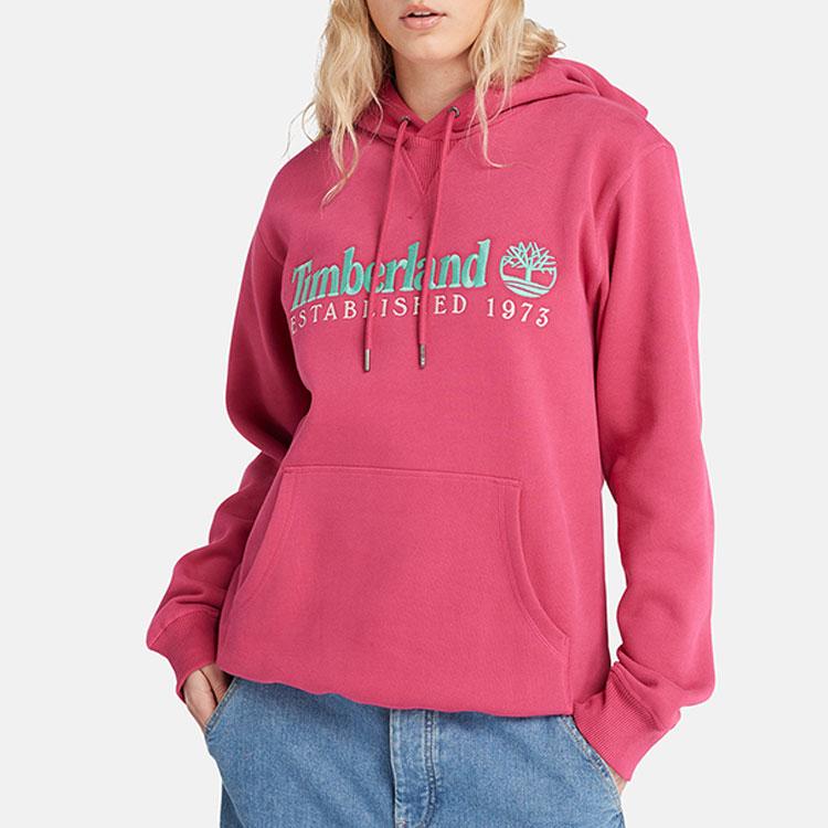 Timberland 50th Anniversary Special Series Hooded Letter Long Sleeve Sweatshirt Unisex Sweatshirt Vibrant-Red A2E2C-ED2